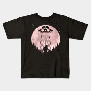 Bigfoot UFO Abduction Alien Kids T-Shirt